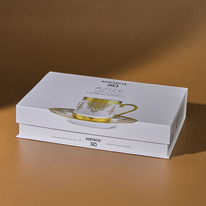 Karaca Azize 6 Kişilik Kahve Fincan Takımı 80 Ml
