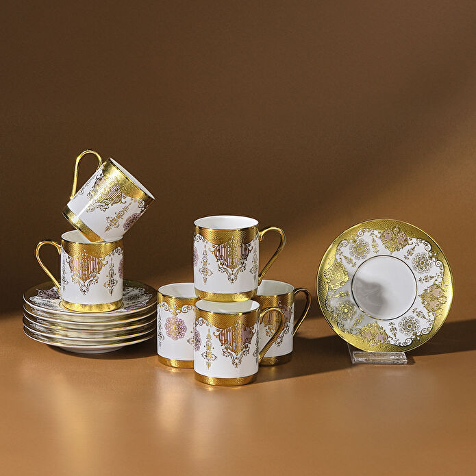 Karaca Azize 6 Kişilik Kahve Fincan Takımı 80 Ml