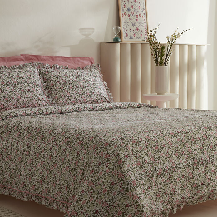 Karaca Home Minay 52 tel %100 Pamuk Çift Kişilik Nevresim Takımı Pembe