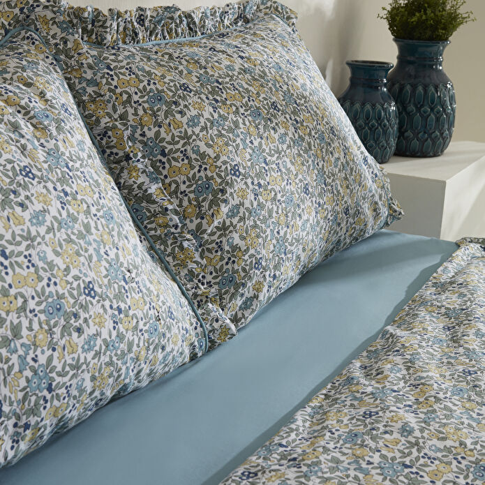 Karaca Home Minay 52 tel %100 Pamuk Çift Kişilik Nevresim Takımı Mavi