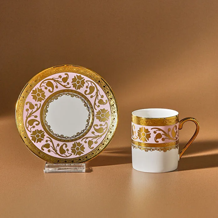 Karaca Gülfem 6 Kişilik Kahve Fincan Takımı Pembe 90 ml