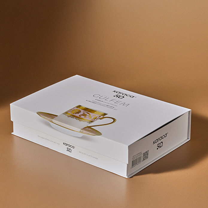 Karaca Gülfem 6 Kişilik Kahve Fincan Takımı Pembe 90 ml