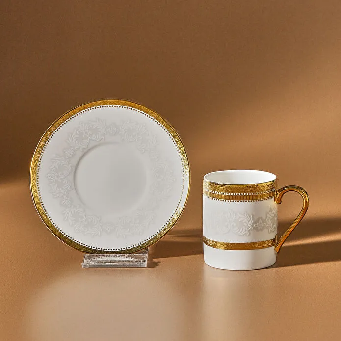 Karaca Royal Bone Charlotte 6 Kişilik Kahve Fincan Takımı 90 ml