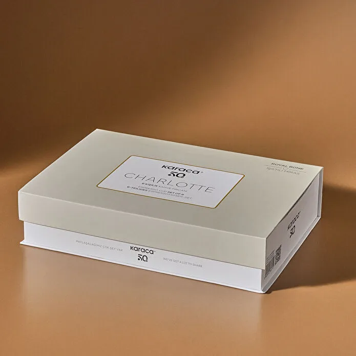 Karaca Royal Bone Charlotte 6 Kişilik Kahve Fincan Takımı 90 ml