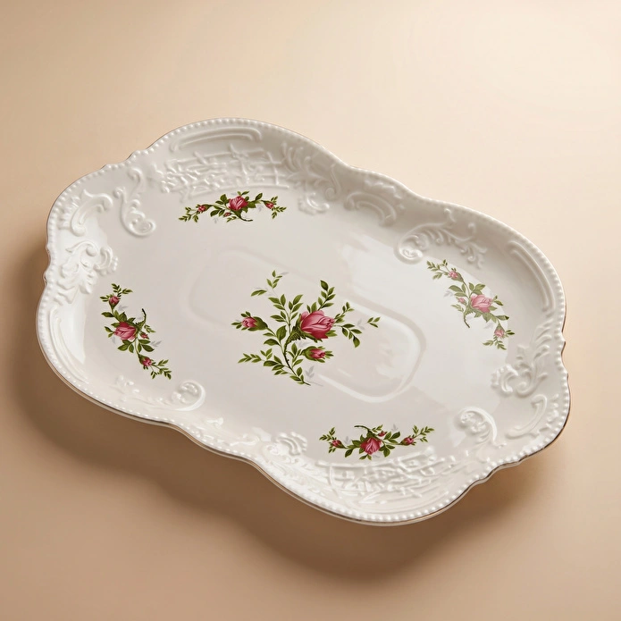 Karaca Vintage Rose Kayık Tabak 30 cm