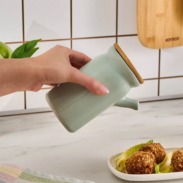 Karaca Portobello Bambu Kapaklı Yağlık ve Sirkelik