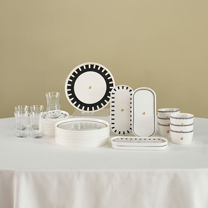 Karaca Stream Bone Kore 28 Parça 6 Kişilik Kahvaltı Takımı