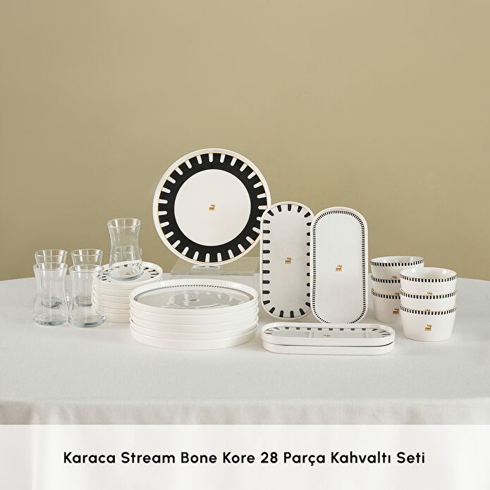 Karaca Stream Bone Kore 28 Parça 6 Kişilik Kahvaltı Takımı