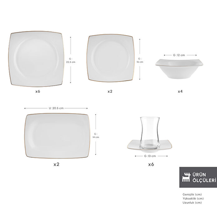 Karaca Elegance Bone Jamie 26 Parça 6 Kişilik Kahvaltı Takımı