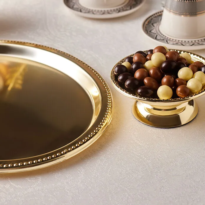 Karaca Home Fiora Kahve İkram ve Sunum Tepsisi Gold
