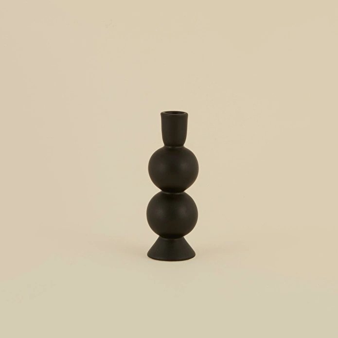 Karaca Home Enna Şamdan Siyah 6x6x17,5 cm