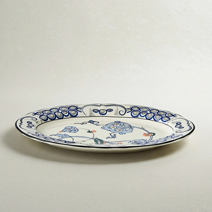Karaca x Ömür Akkor İznik Hatai Kayık Tabak 30 cm