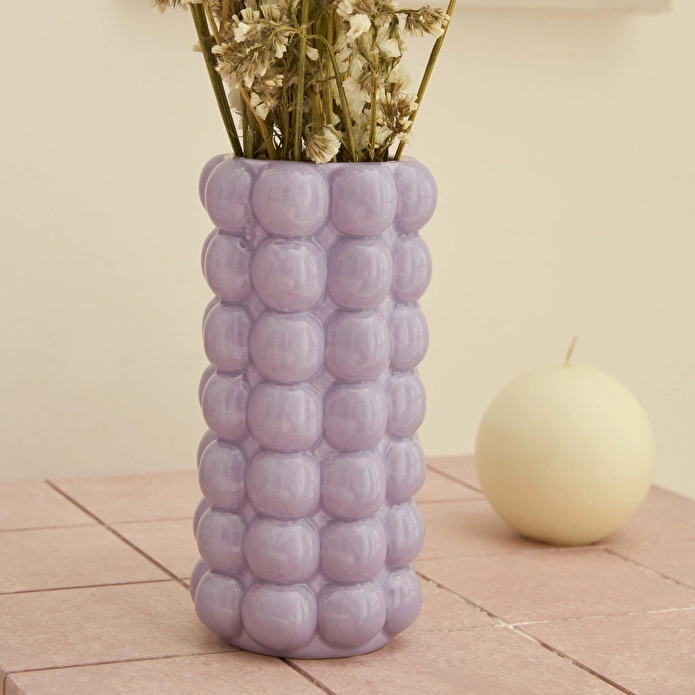 Karaca Home Rocco Silindir Vazo Lila 9,3 x 9,3 x 18 cm