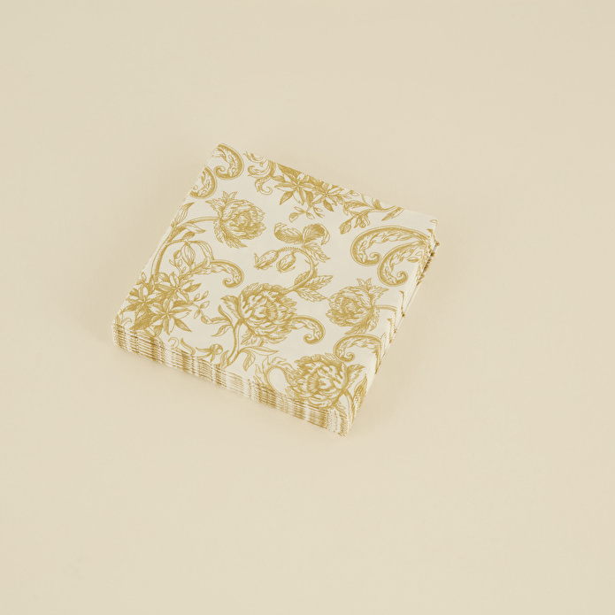 Karaca Home Bellis 20'li Motifli Kağıt Peçete 33X33 cm Gold