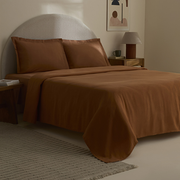 Karaca Home Farel Müslin Çift Kişilik Pike Kiremit