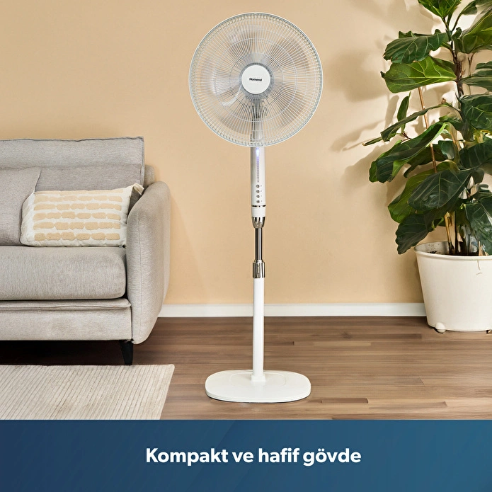 Homend Fanomen 9010h Hız ve Açı Ayarlı Döner Başlıklı Ayaklı Vantilatör 55W