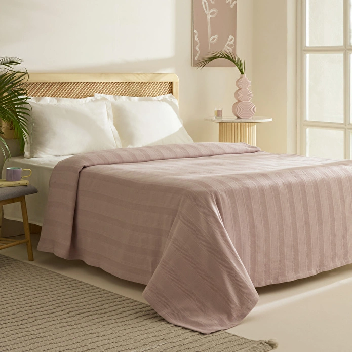 Karaca Home Verona %100 Pamuk Çift Kişilik Pike Pudra