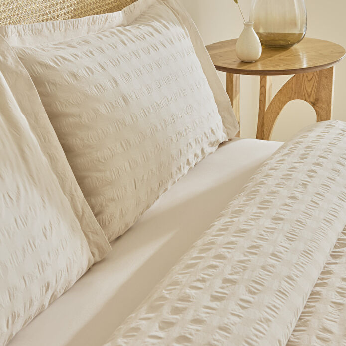 Karaca Home Perla Gofre %100 Pamuk Çift Kişilik Nevresim Takımı Bej