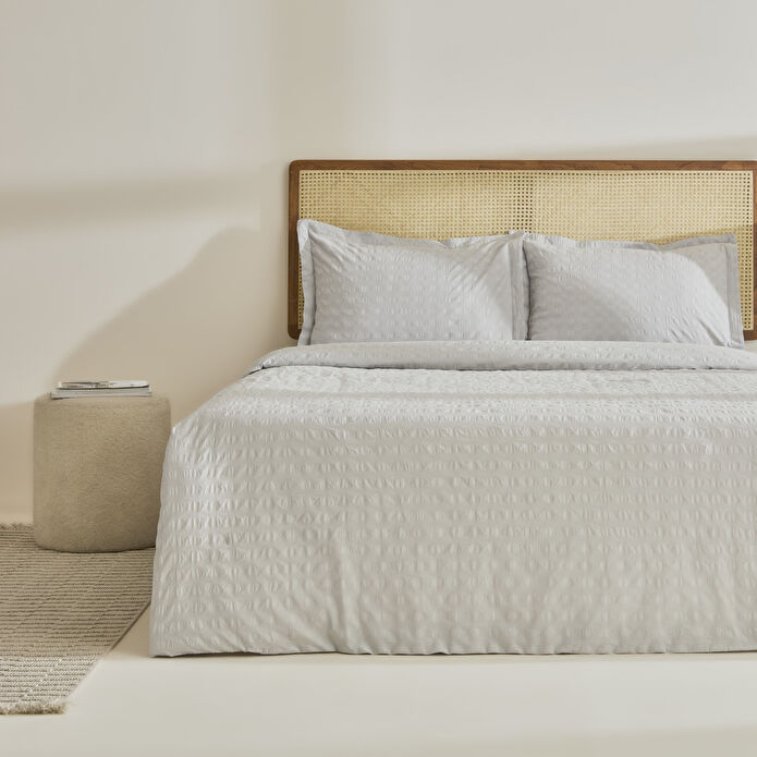 Karaca Home Perla Gofre %100 Pamuk Çift Kişilik Nevresim Takımı Gri