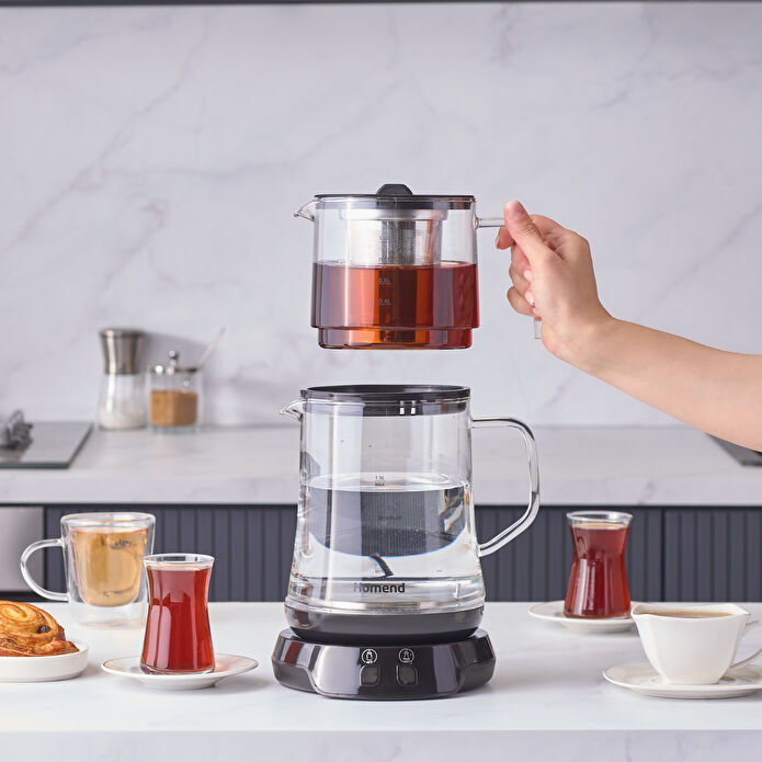 Homend Royaltea 1758H Konuşan Çay Makinesi Siyah