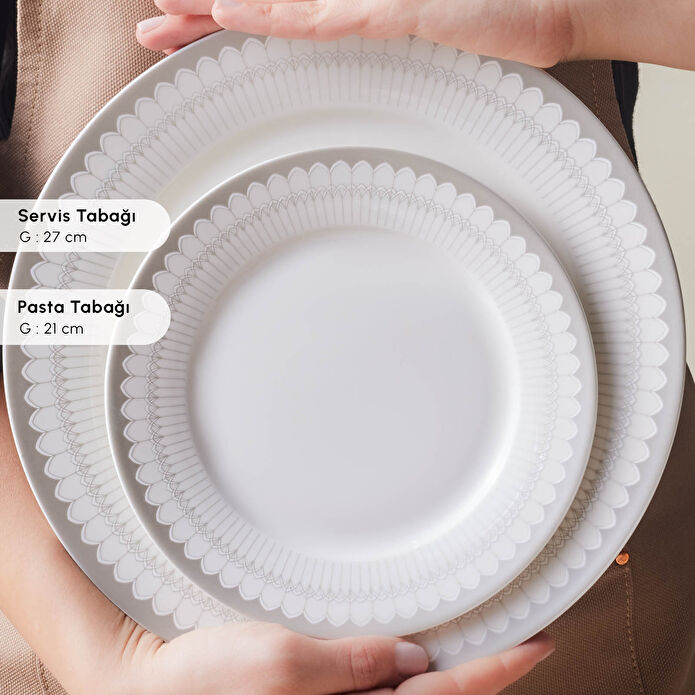 Karaca Forever Bone Juliet Metallic 24 Parça 6 Kişilik Yemek Takımı