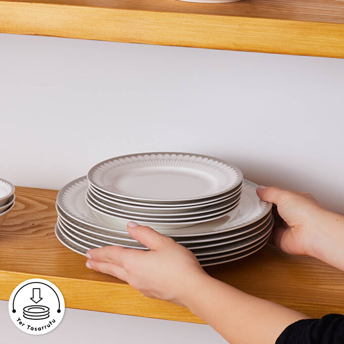 Karaca Forever Bone Juliet Metallic 24 Parça 6 Kişilik Yemek Takımı