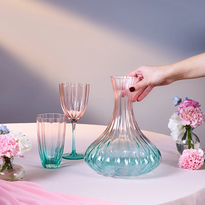 Karaca Judith 25 Parça Bardak Kadeh ve Karaf Seti Renkli