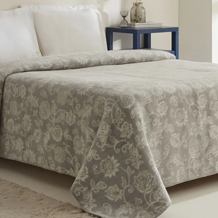 Karaca Home Glorinda Çift Kişilik Akrilik Battaniye Açık Gri