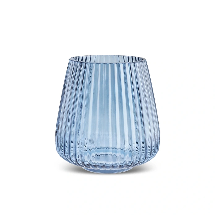Karaca Home Boris Cam Vazo Mavi 18x18x25 cm