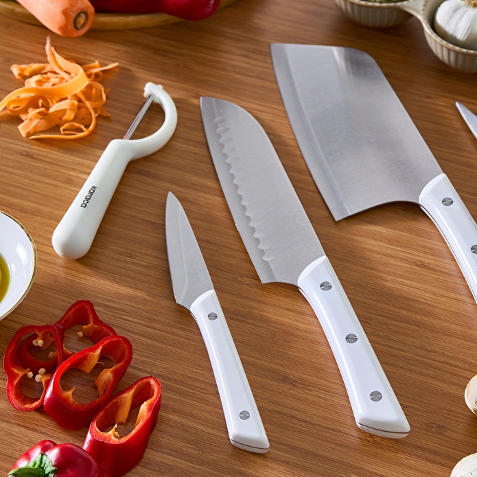 Karaca Markus Satırlı 5 Parça Bıçak Seti Beyaz