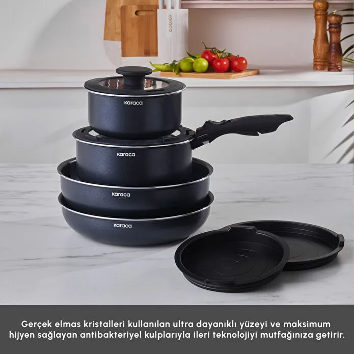 Karaca Biodiamond Smart Clip İndüksiyon Tabanlı 9 Parça Tencere Seti