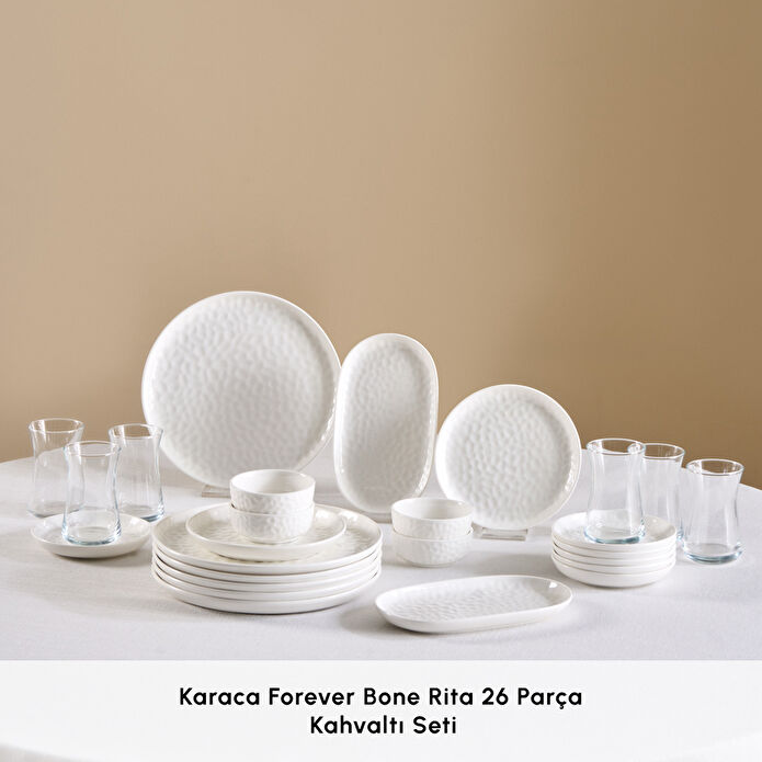 Karaca Forever Bone Rita 26 Parça 6 Kişilik Kahvaltı Takımı
