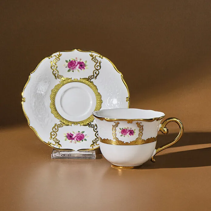 Karaca Royal Bone Elizabeth 6 Kişilik Kahve Fincan Takımı 90 Ml