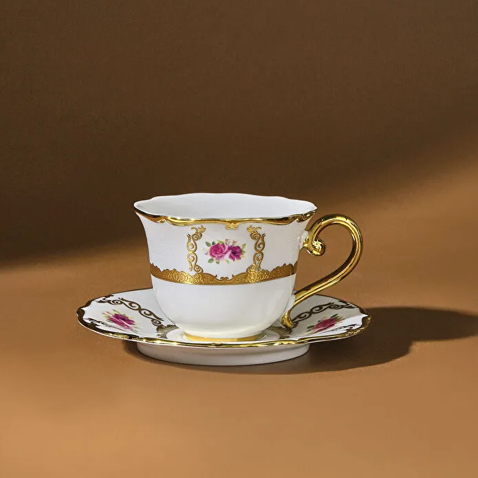 Karaca Royal Bone Elizabeth 6 Kişilik Kahve Fincan Takımı 90 Ml