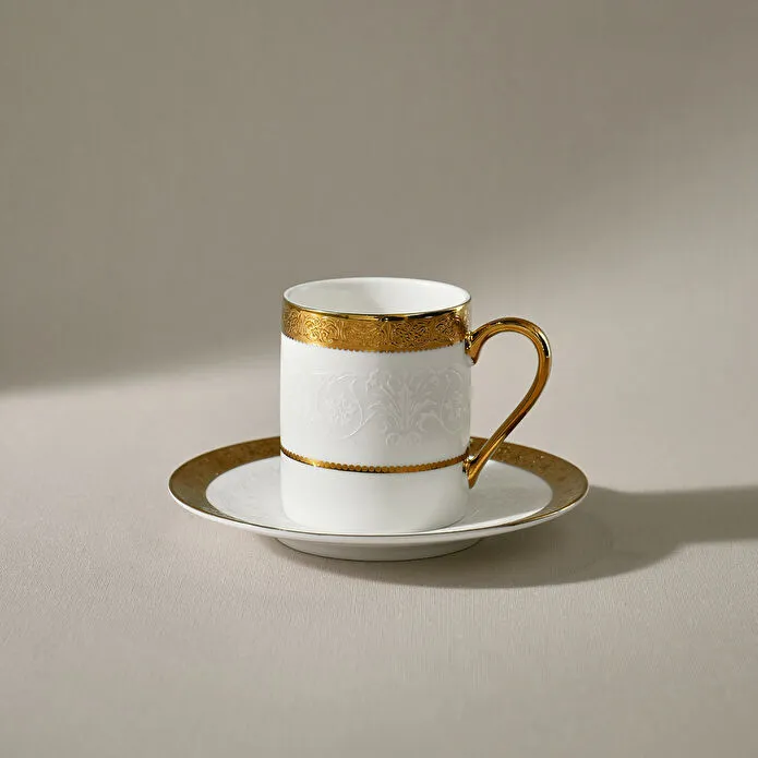 Karaca Royal Bone Victoria 6 Kişilik Kahve Fincan Takımı 90 ml