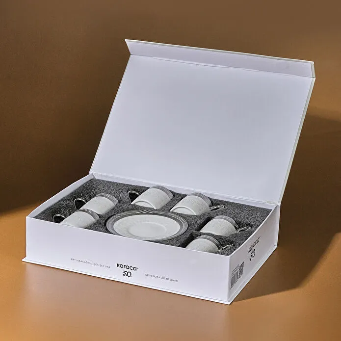 Karaca Royal Bone Kate 6 Kişilik Kahve Fincan Takımı 90 ml