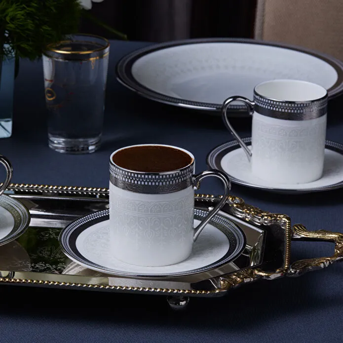 Karaca Royal Bone Kate 6 Kişilik Kahve Fincan Takımı 90 ml