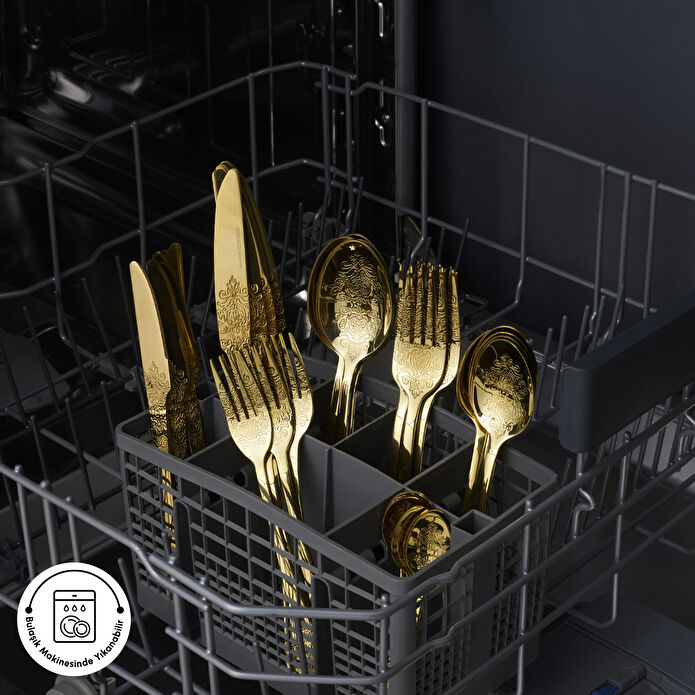 Karaca Elegance Bellatrix Gold 12 Kişilik 84 Parça Çatal Kaşık Bıçak Takımı