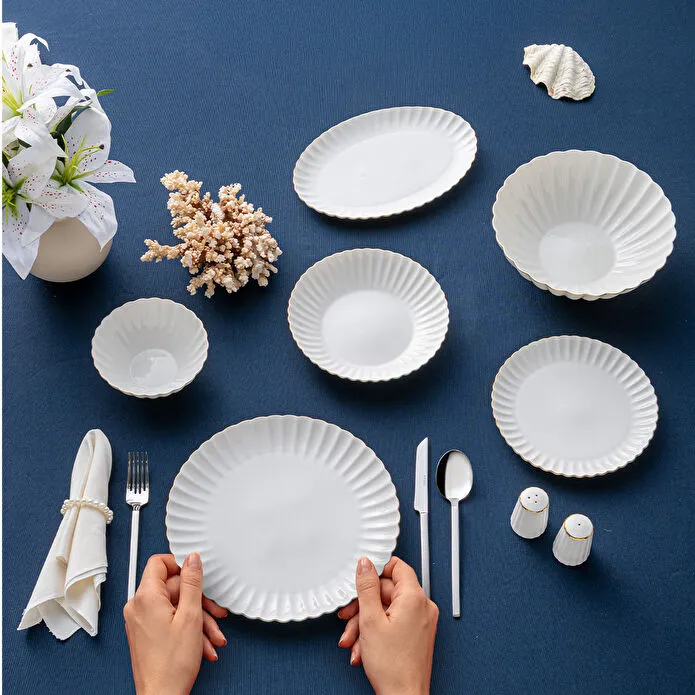 Emsan Perla Fine Bone 53 Parça 12 Kişilik Yemek Takımı