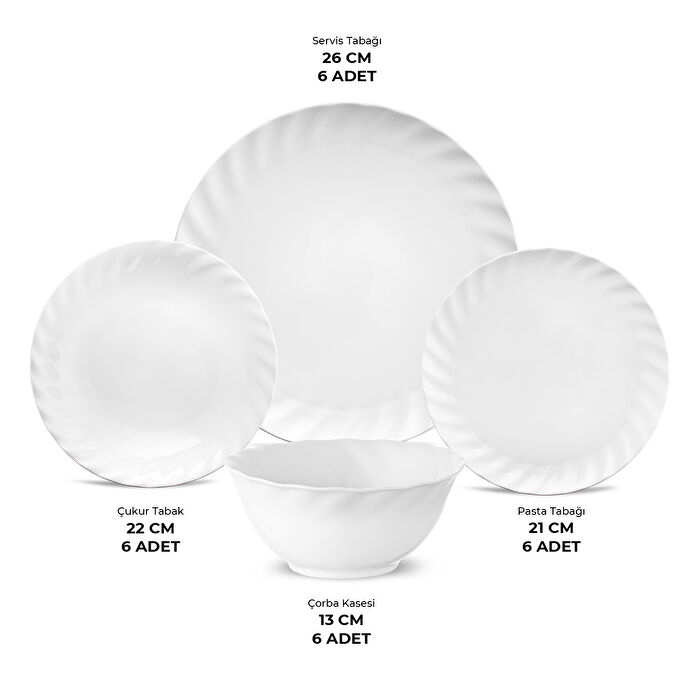 Emsan Arina 24 Parça 6 Kişilik Yemek Takımı