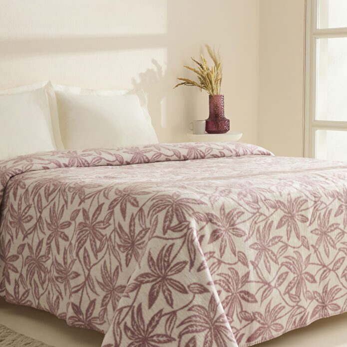 Karaca Home Layla Çift Kişilik Akrilik Battaniye Mürdüm