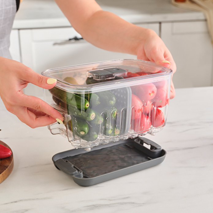 Karaca Citrina Saklama Kabı Antrasit Medium 2200 ml