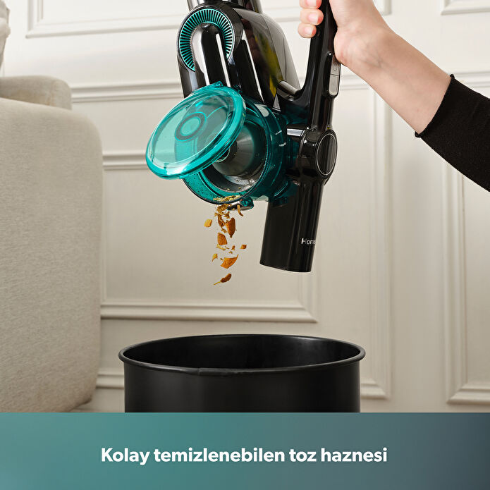 Homend Dustrider 1264H Şarjlı Turbo Başlıklı Dikey Süpürge Siyah