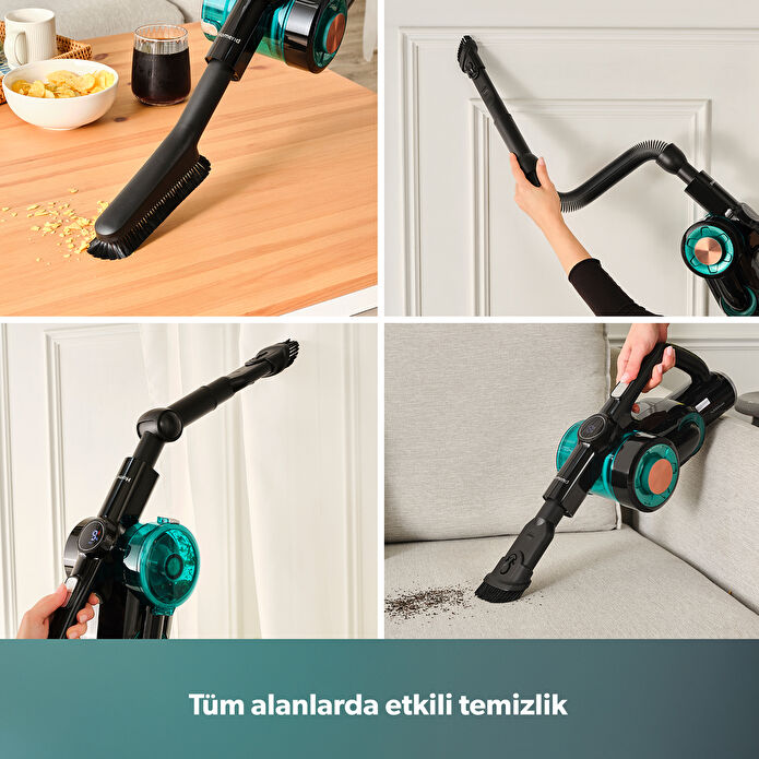 Homend Dustrider 1264H Şarjlı Turbo Başlıklı Dikey Süpürge Siyah