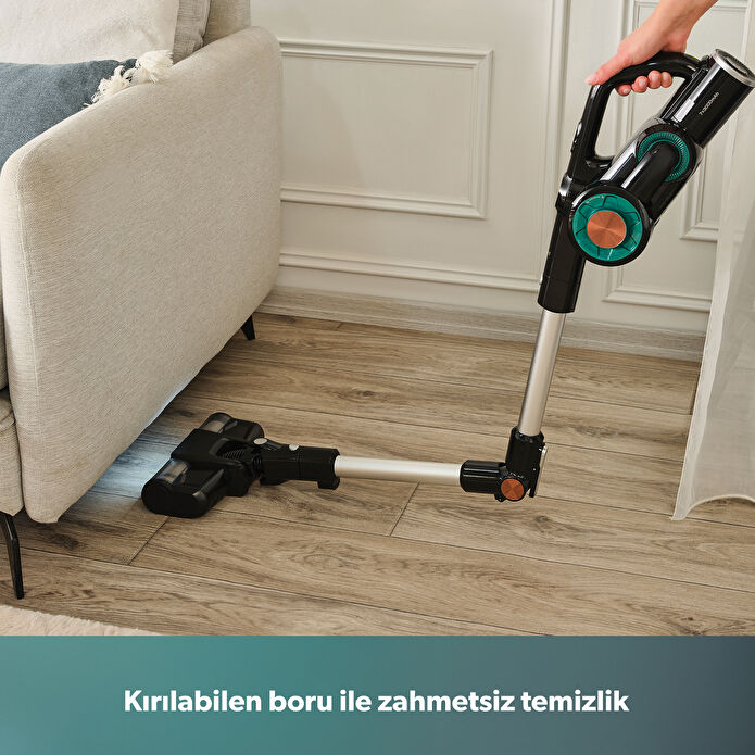 Homend Dustrider 1264H Şarjlı Turbo Başlıklı Dikey Süpürge Siyah