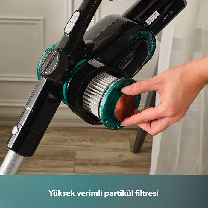 Homend Dustrider 1264H Şarjlı Turbo Başlıklı Dikey Süpürge Siyah