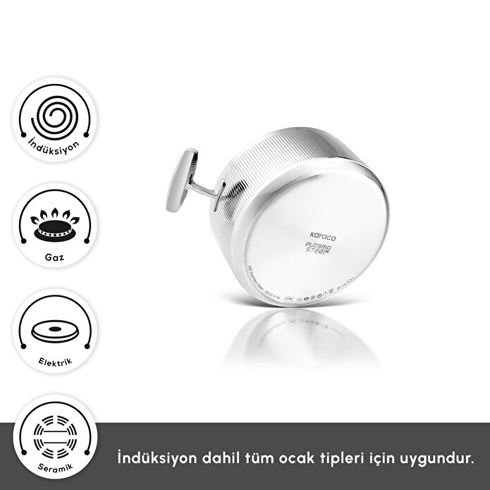 Karaca Power Steel 316+ 3Ply Apollo İndüksiyon Tabanlı 8 Parça Çelik Tencere Seti