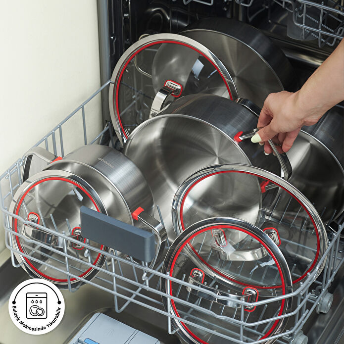 Karaca Powersteel 316+ 3Ply Artemis İndüksiyon Tabanlı 8 Parça Çelik Tencere Seti