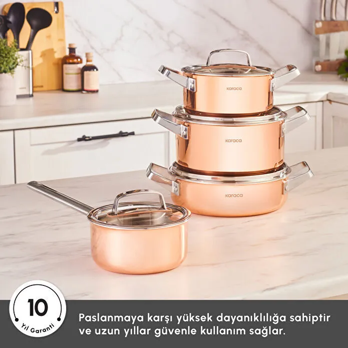 Karaca Power Steel 316+ 3Ply Galileo 8 Parça Çelik Tencere Seti