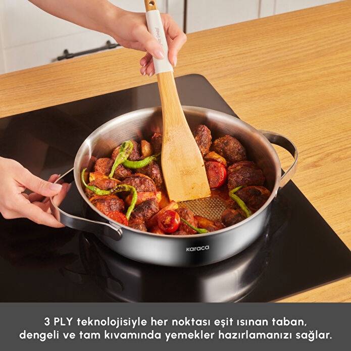 Karaca Power Steel 316+ 3Ply Discovery İndüksiyon Tabanlı 8 Parça Çelik Tencere Seti